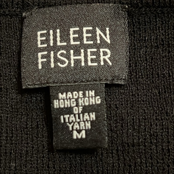 EILEEN FISHER Women’s Black Sleeveless Italian Wool size Medium Tunic Sweater - Picture 6 of 7